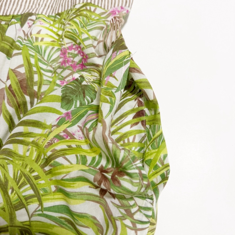 J. Jill Striped Tropical Floral Linen Cotton Tank Dress - Picture 9 of 13